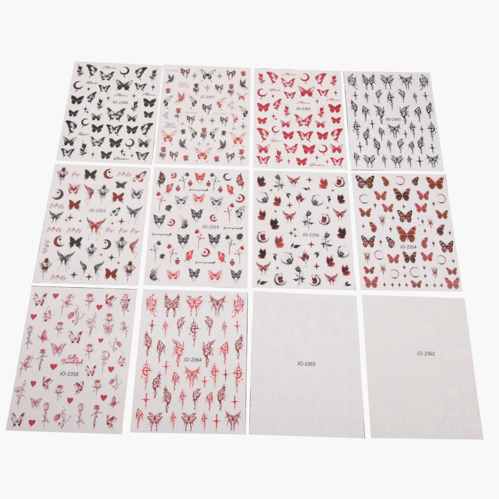VALICLUD 5 Set Adesivo A Farfalla Scuro Per Adesivi Guidato Rapido Arte Giglio Etichetta Uv Carino Premere- Unghie Dei Piedi Decorazione Delle Unghie 12 Fogli*5