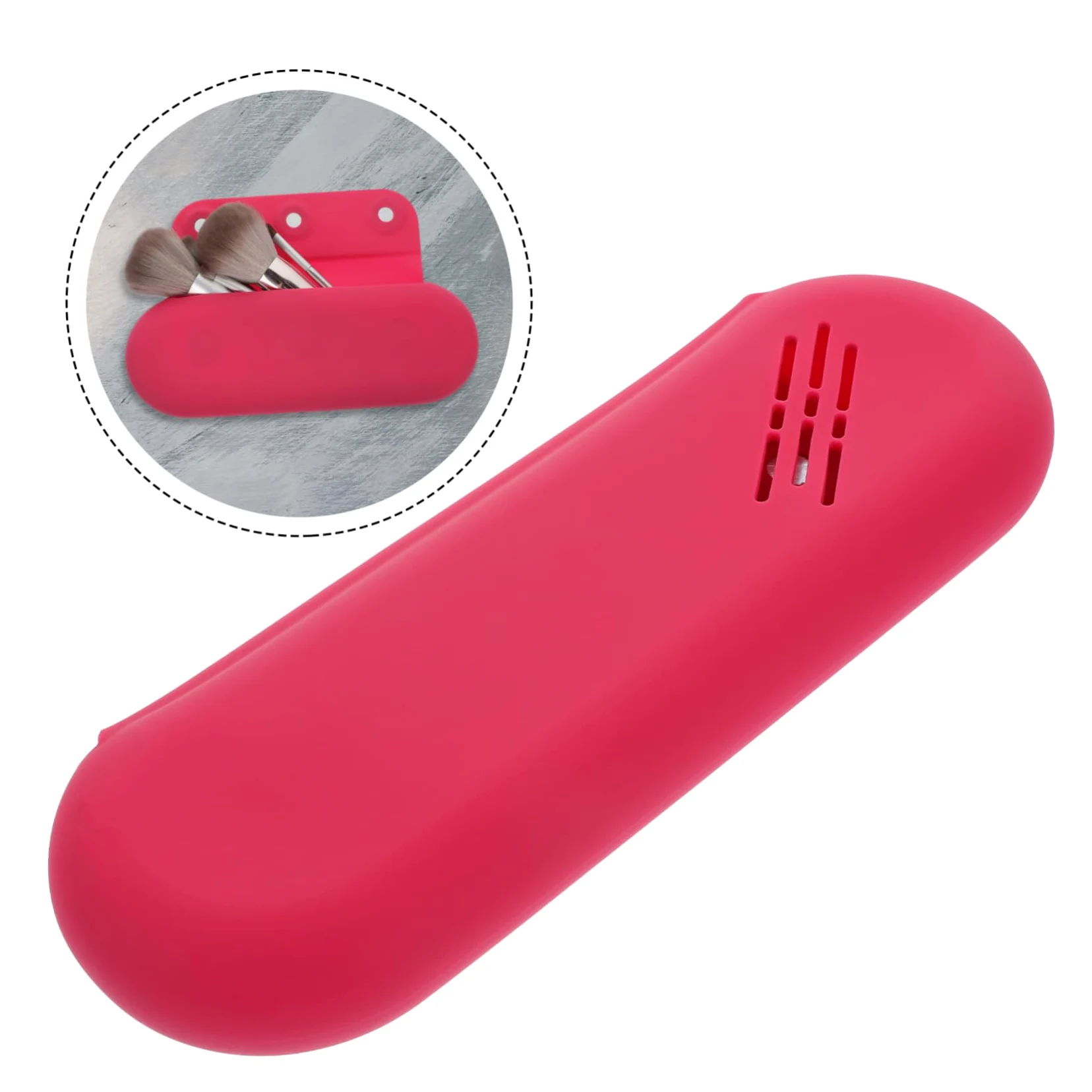Cabilock 4 Pezzi Borsa da Viaggio per Trucco Silicone Organizer Compatto per Spazzole e Cosmetici per Viaggi e Speciali
