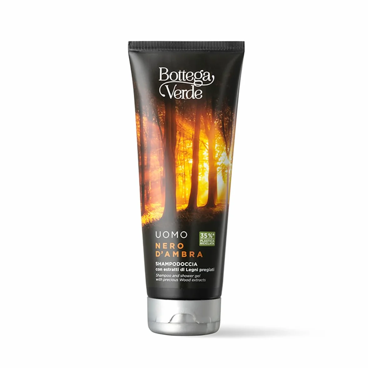 Bottega Verde - Cofanetto Regalo Uomo, con Nero d’Ambra Shampoo Doccia 200 ml e Rosso Momento Shampodoccia 200 ml, Profumo Legni Pregiati e Uva, Idea Regalo per Lui