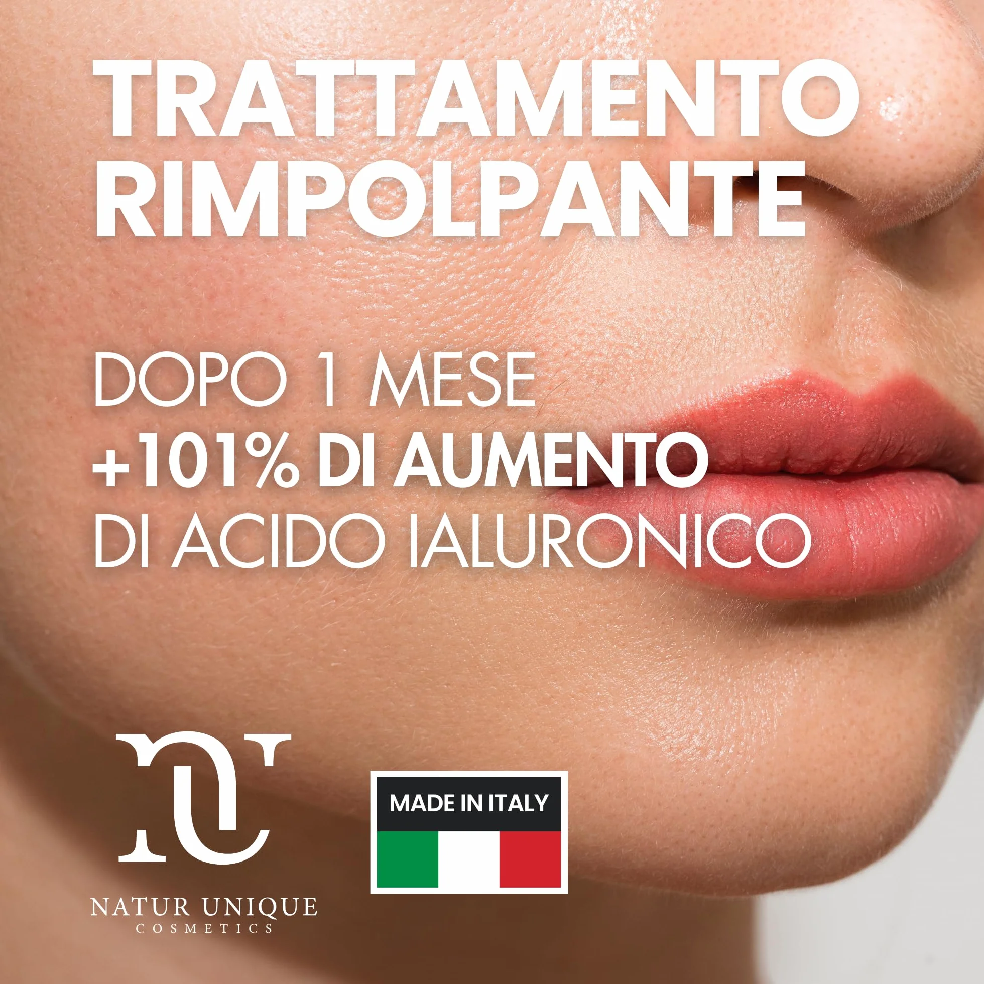 NU - IALUCOLLAGEN LIP VOLUME XXXL Nude Rossetto Trattamento Labbra con Acido Ialuronico, Collagene e Portulaca Made In Italy