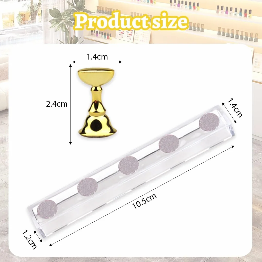 JEYORZY 2 Set Supporto Espositore Unghie Display Magnetico Acrilico per Manicure e Salone con 200 Adesivi