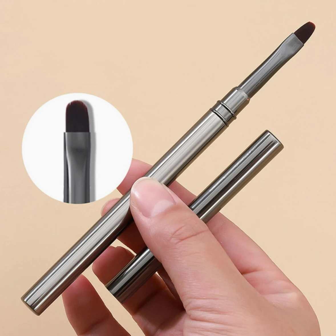 GALPADA Pennelli per Nail Art in Metallo Punta Tonda 2 Pezzi, Pennelli per Gel Unghie Professionali, Strumenti per Salone di Bellezza e Manicure, Adatti per Decorazioni Unghie Painting