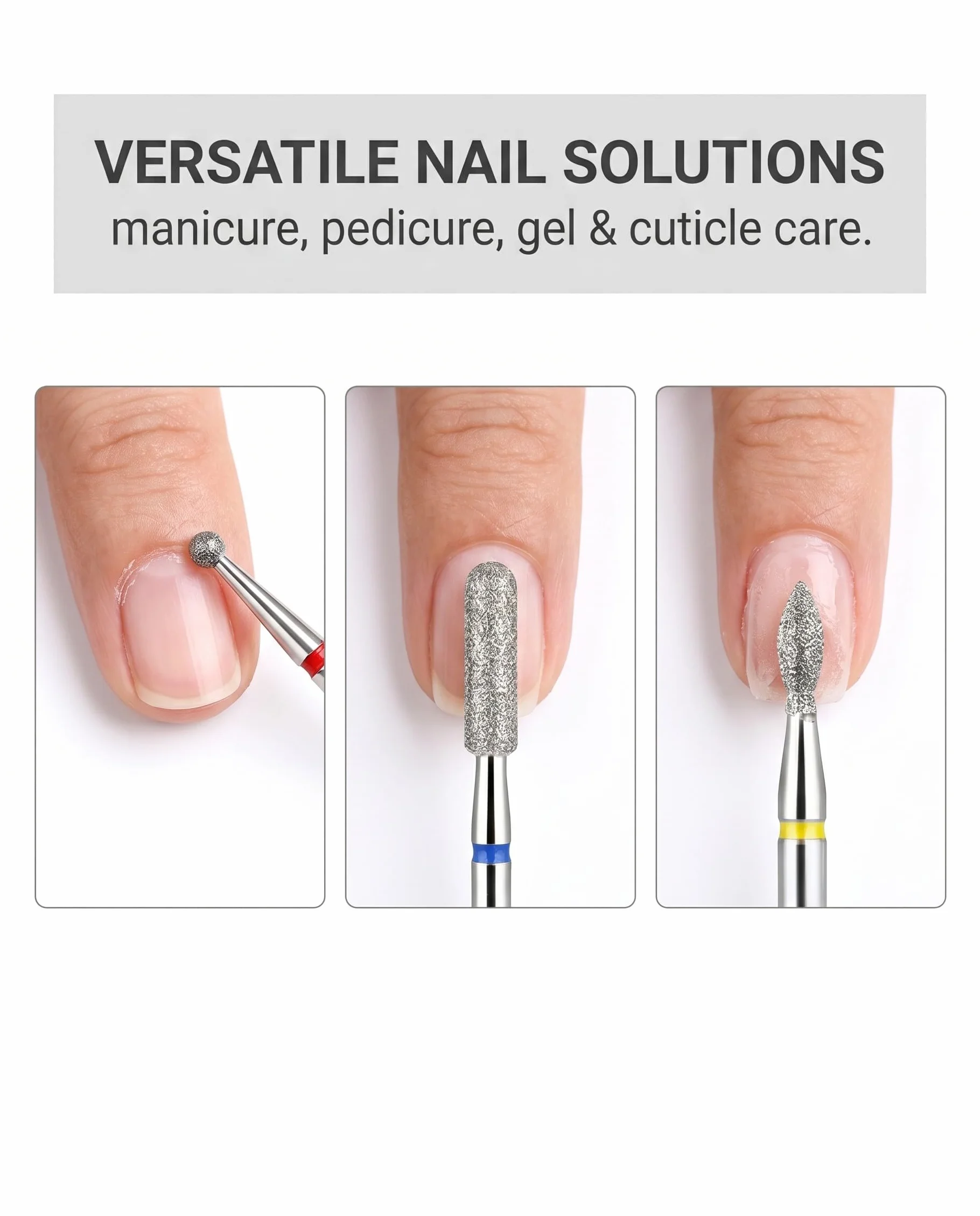 Punte Fresa Unghie Professionale Set 6 Pezzi per Manicure Pedicure, Rimozione Cuticole, Gel Unghie Ricostruzione e Calli, Corpo in Tungsteno