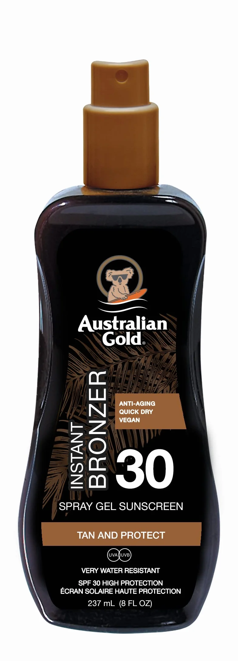 Australian Gold spf 30 spray gel con bronzer