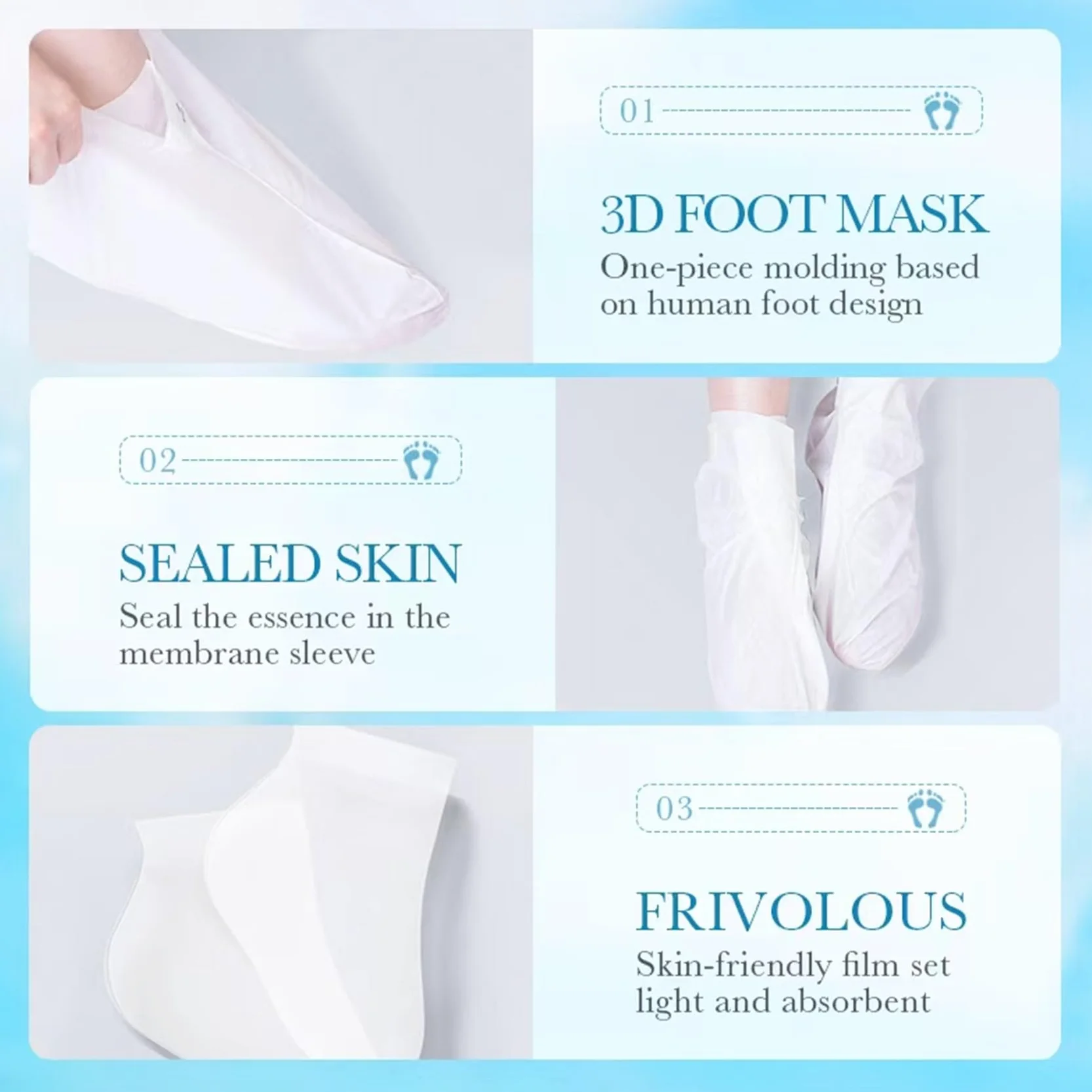 4 Paia Maschera Piedi Esfoliante,Trattamento Peeling Intenso,Peeling Delicato,Maschera Piedi per Pelle Secca e Talloni Screpolati, Cura Piedi Donna e Uomo