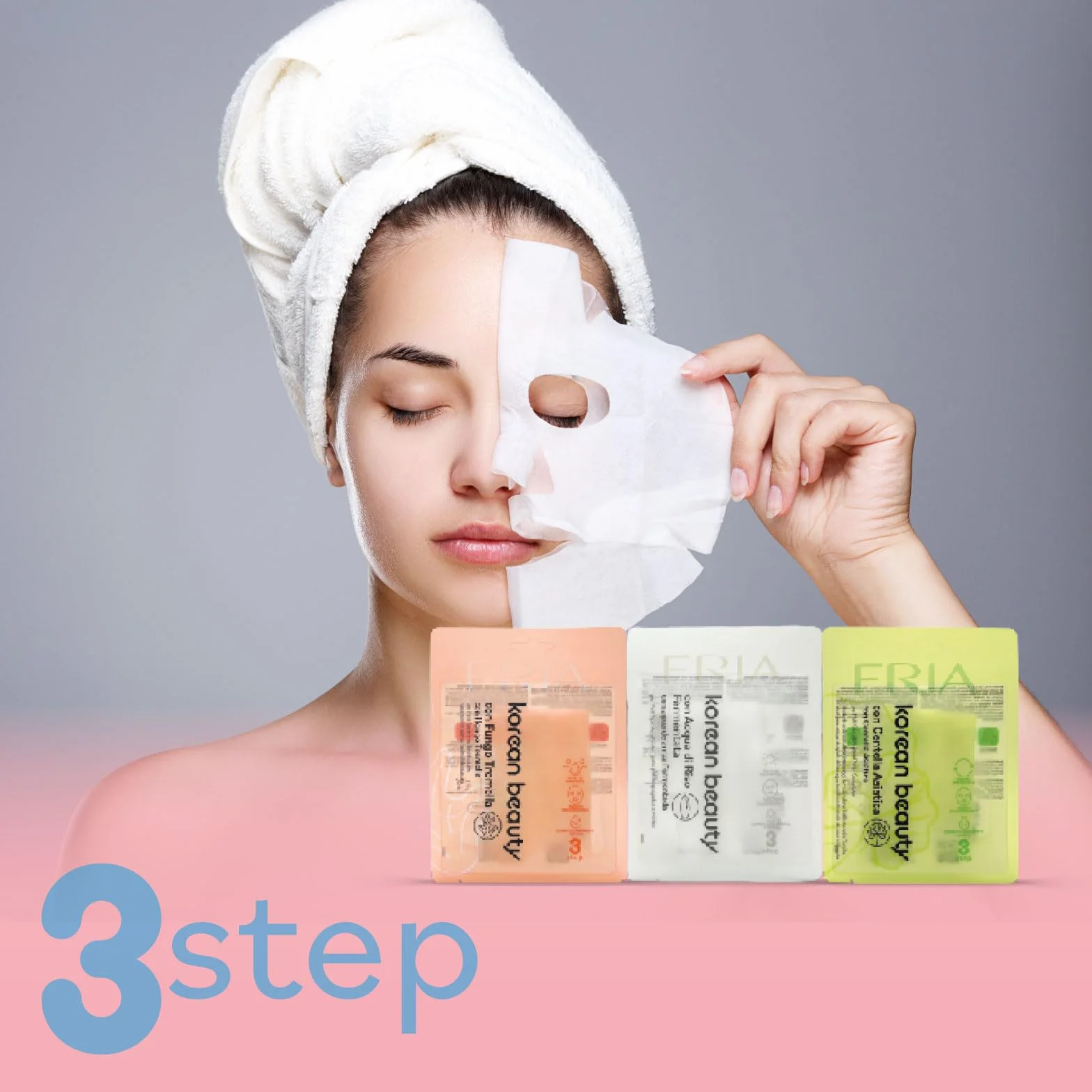 Fria Korean Beauty Kit Doppia Detersione, Burro Struccante + Mousse Detergente + Maschera Viso Rigenerante