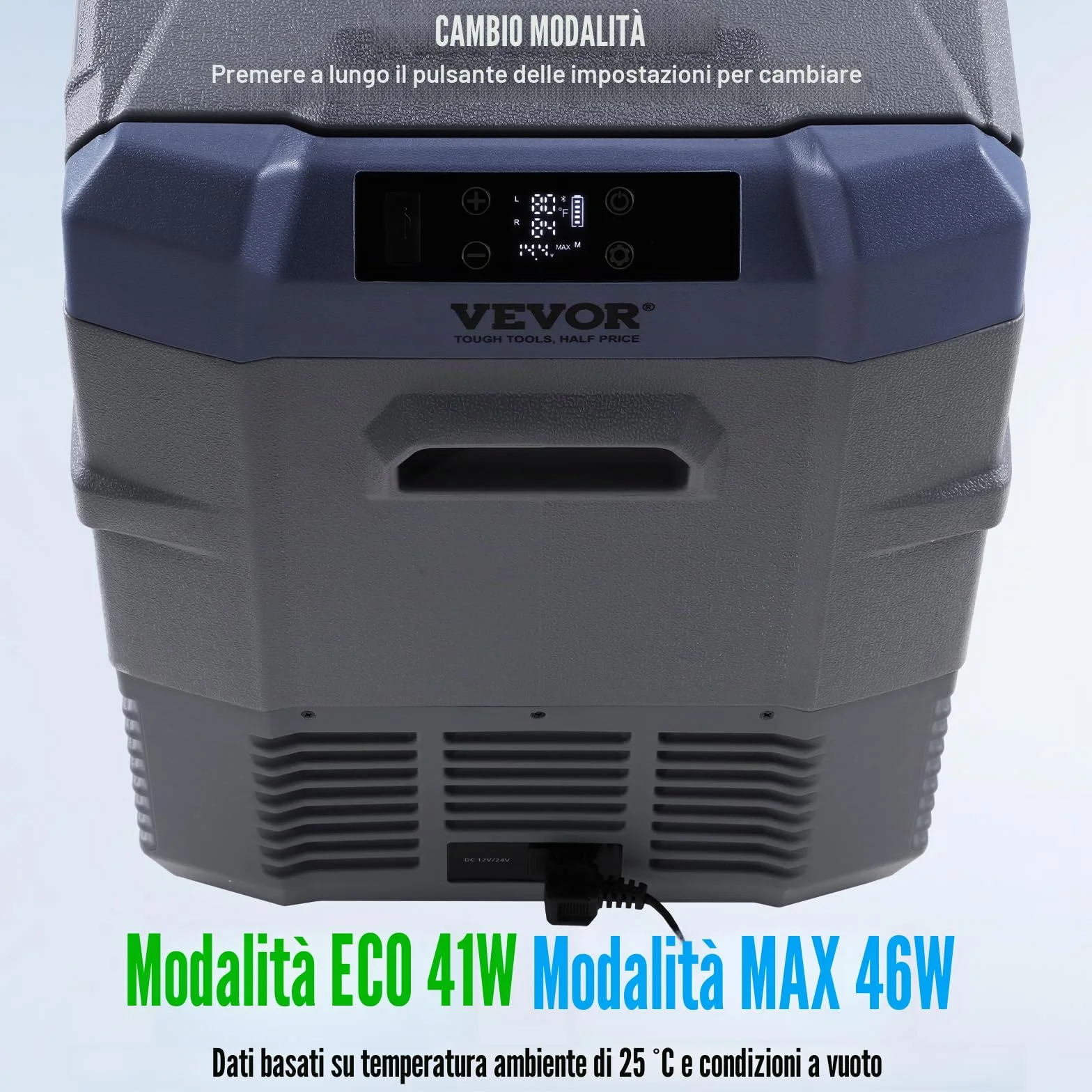 VEVOR Frigorifero per Auto Congelatore Portatile Doppia Zona 40 L 12 Volt -20~20℃ Compressore 12/24V CC 100-240V CA