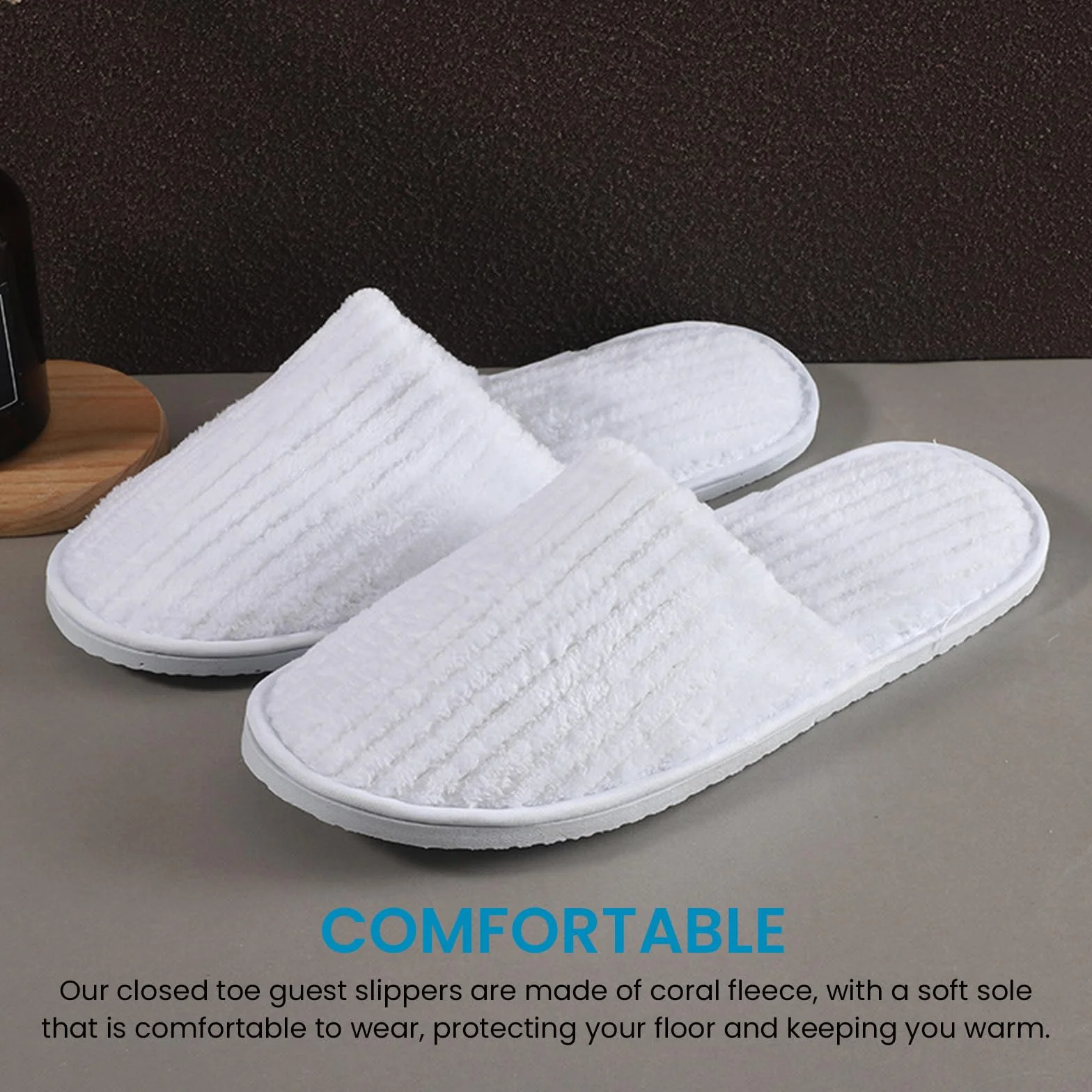 Pantofole per ospiti e hotel 6 paia spugna antiscivolo tessuto corallo 28x11 cm Rosa
