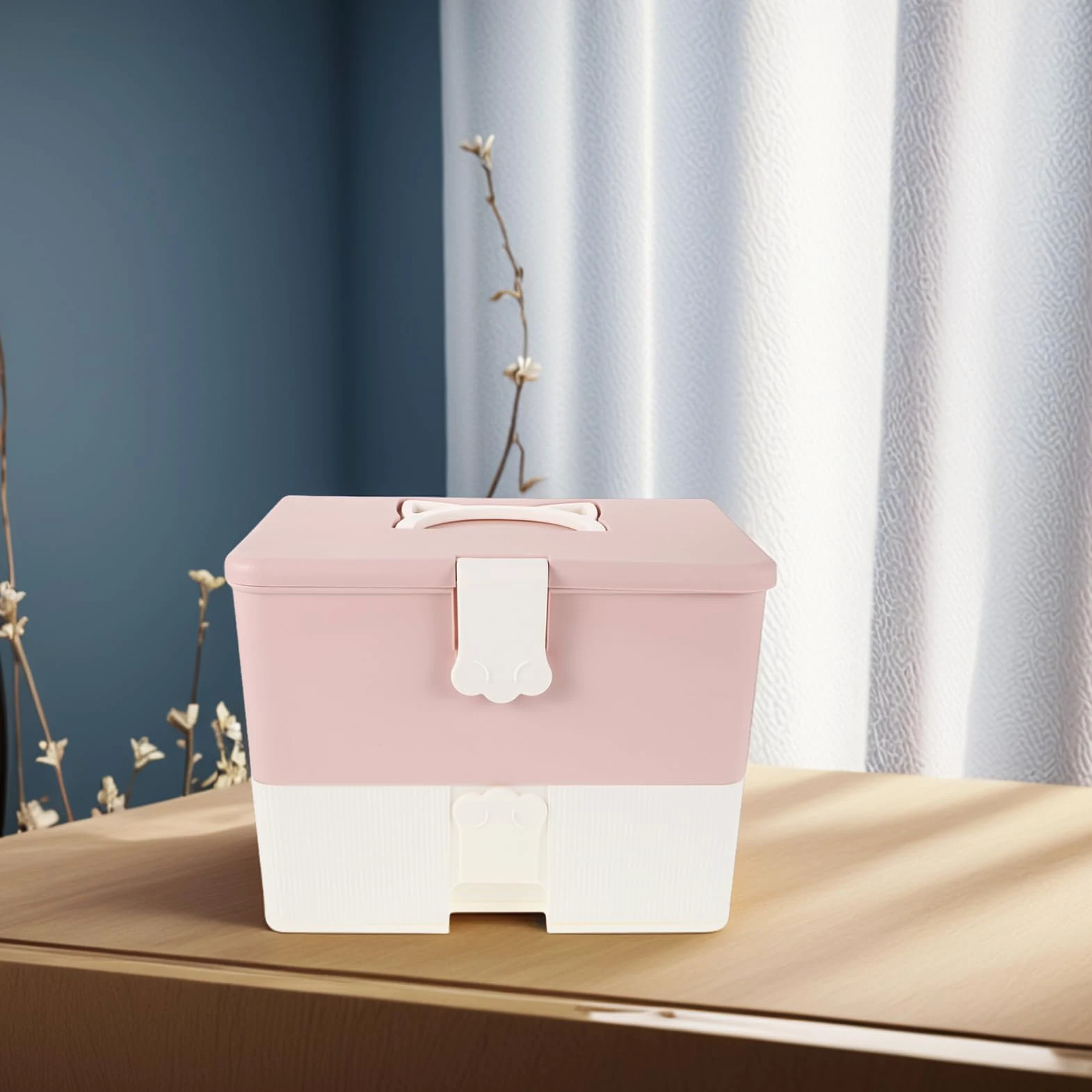 CALLARON Valigetta Smalti Rosa Doppio Strato Plastica Grande Capacità | Organizzatore per Manicure, Adatta a Strumenti Unghie e Gel, Spazio Ampio per Corsi e Tecnici
