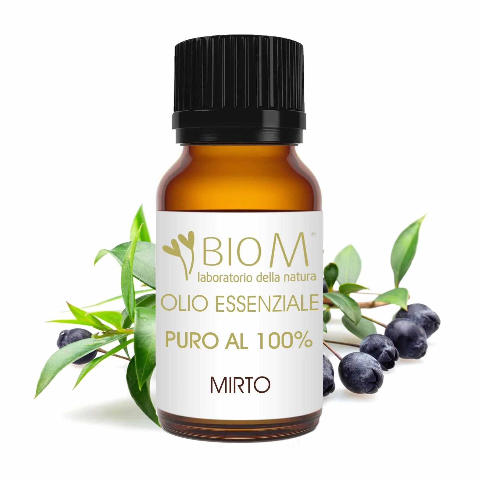 BioM Laboratorio della Natura - Olio Essenziale di MIRTO PURO BIO -10ml -100% NATURALE- 100% ITALIANO per Aromaterapia, Diffusori, Uso Alimentare e Massaggi - Dermopurificante e Antibatterico