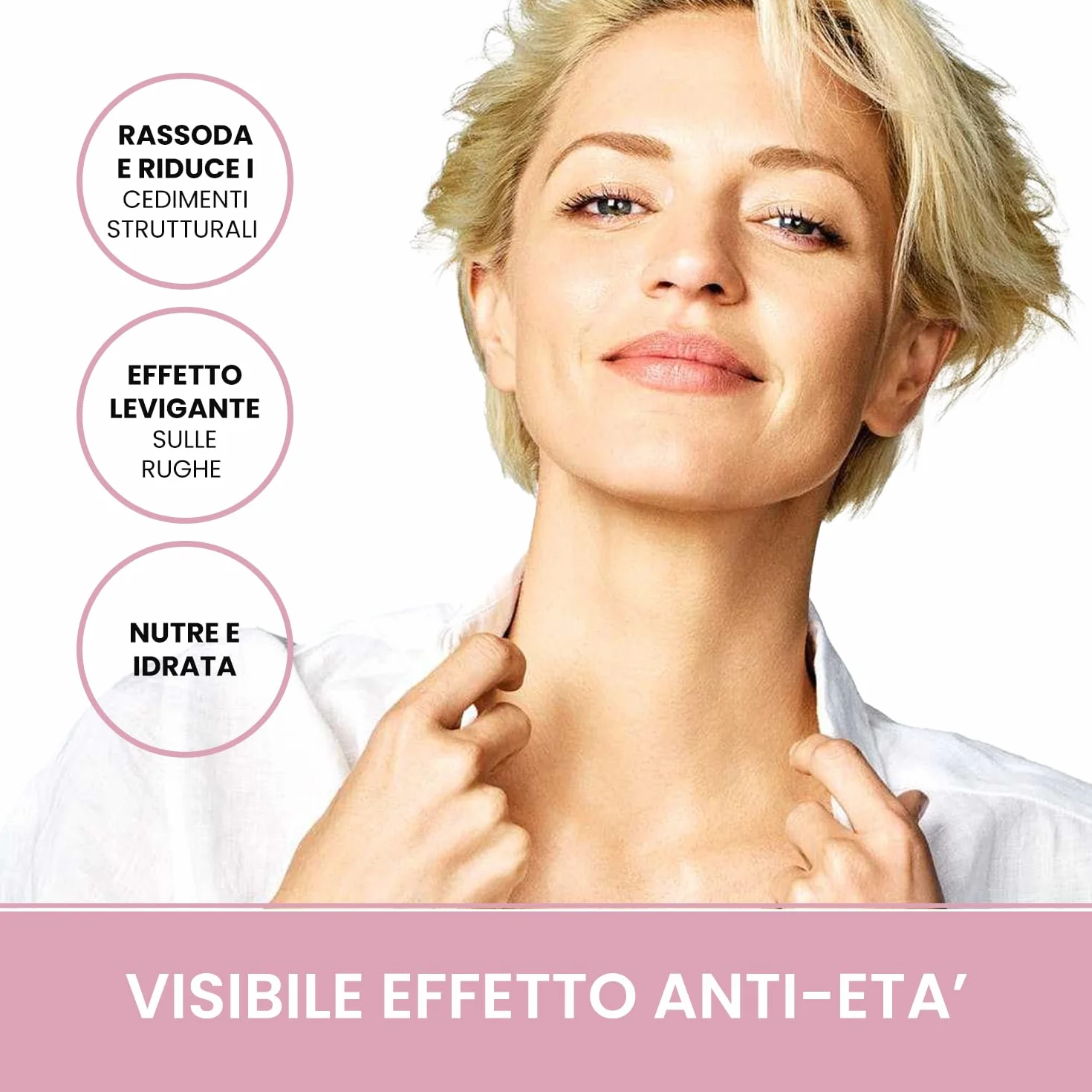 Crema Rassodante Collo e Décolleté Effetto Lifting per Ridurre Rughe, Perdita di Tonicità e Rilassamento Cutaneo - Formula Naturale Approvata da Dermatologi Italiani