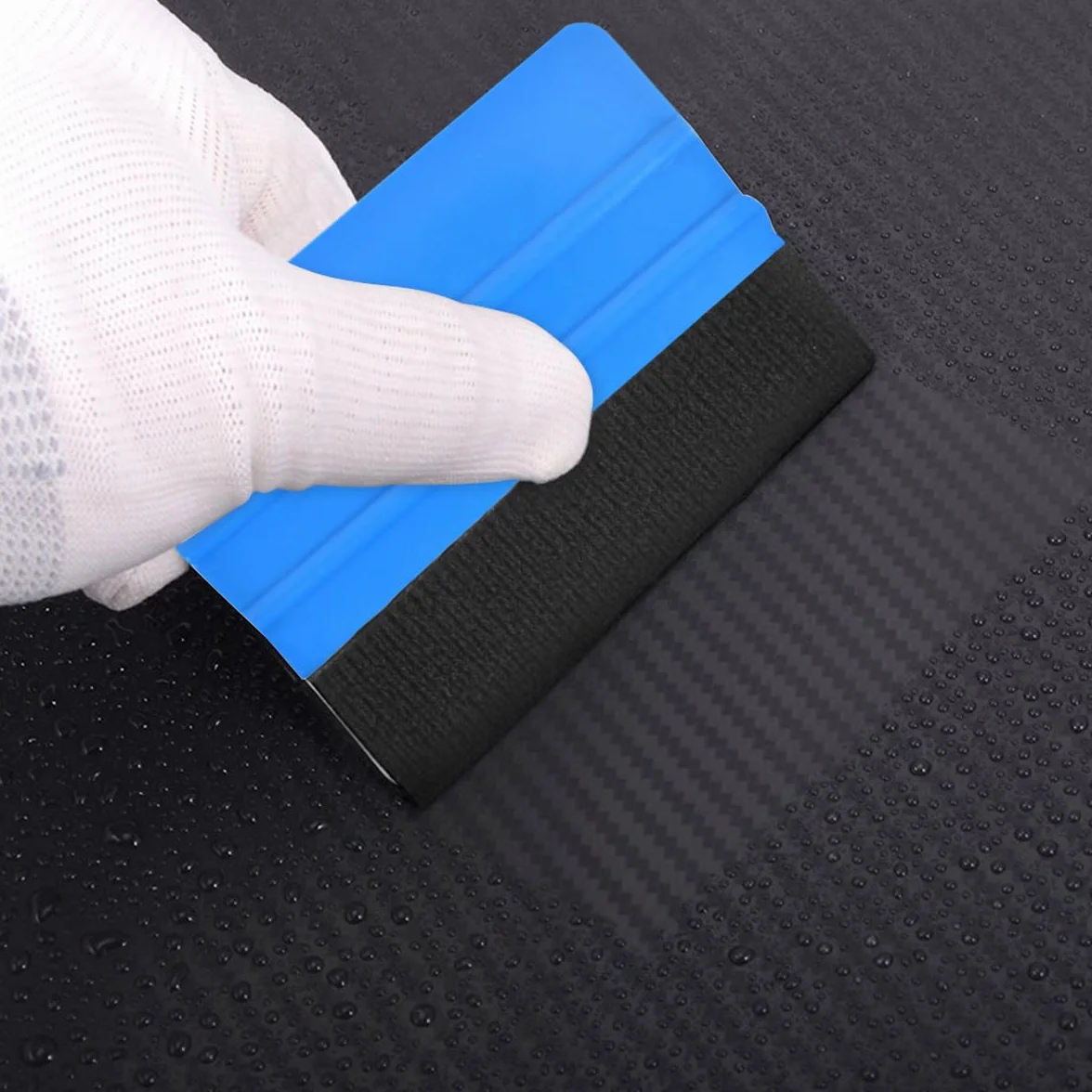 Set di Strumenti per Pellicola Auto 53 Pezzi, Kit Applicazione Nastro Senza Lama 5M, Raschietto, Raclette in Feltro, Nastro in Teflon