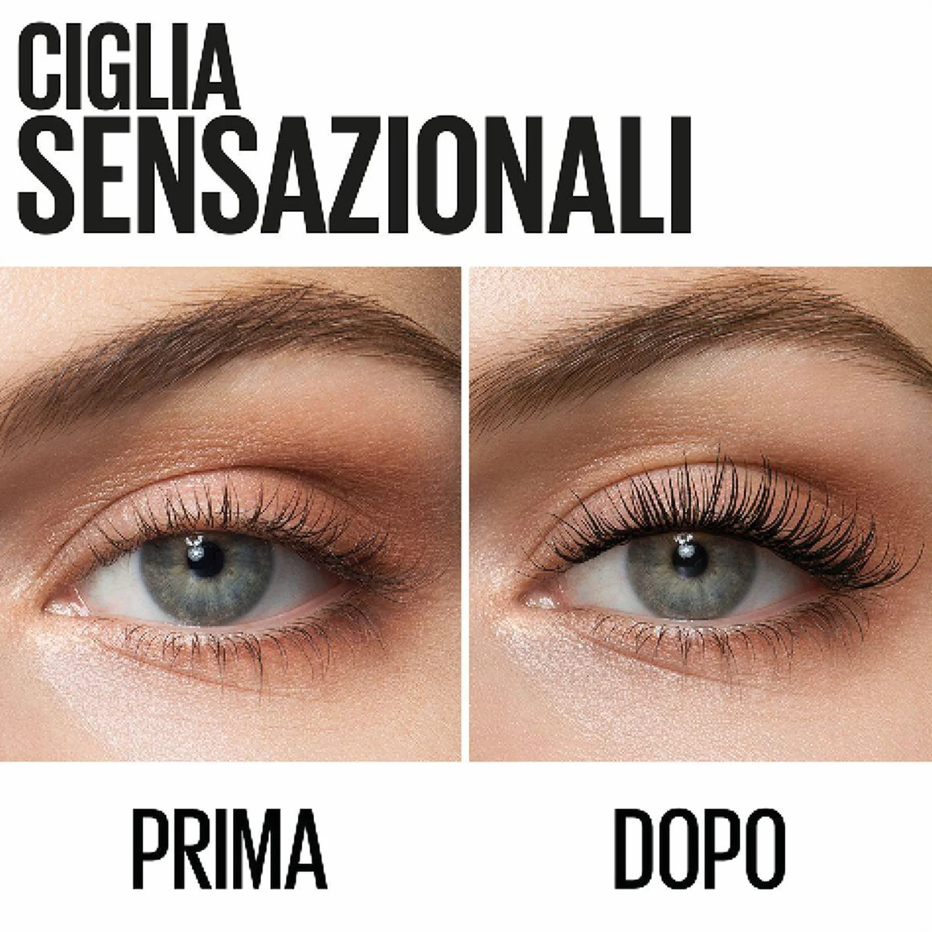 Maybelline New York Mascara Ciglia Sensazionali Volumizzante Very Black 9,5 ml