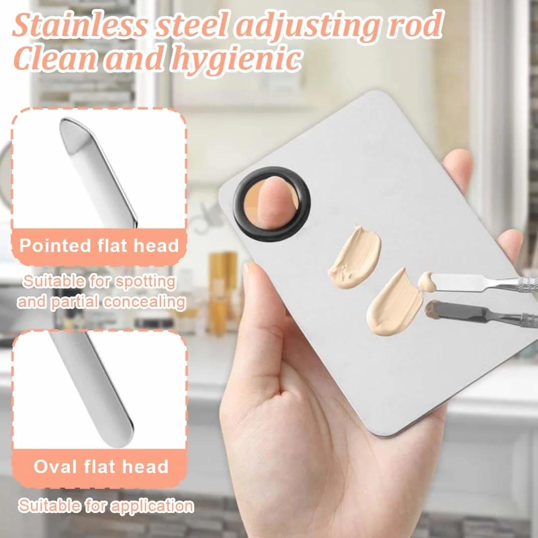 1 Set di piastre e spatole per il trucco in acciaio inox Picasso Makeup Spatula Coltello a doppia testa per tavolozza