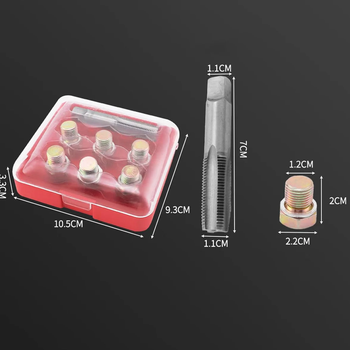 Kit riparazione filettata M15 x 1,5 mm per tappo scarico cambio coppa olio auto