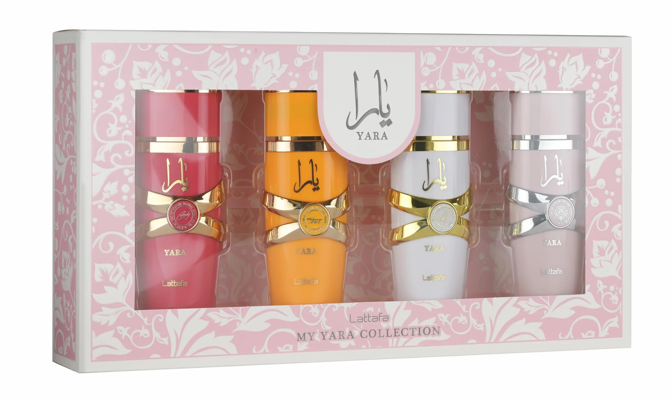 Lattafa My Yara Collection – (4 × 25 ml) Eau de Parfum Gift Set for Women (Yara + Yara Moi + Yara Tous + Yara Candy)