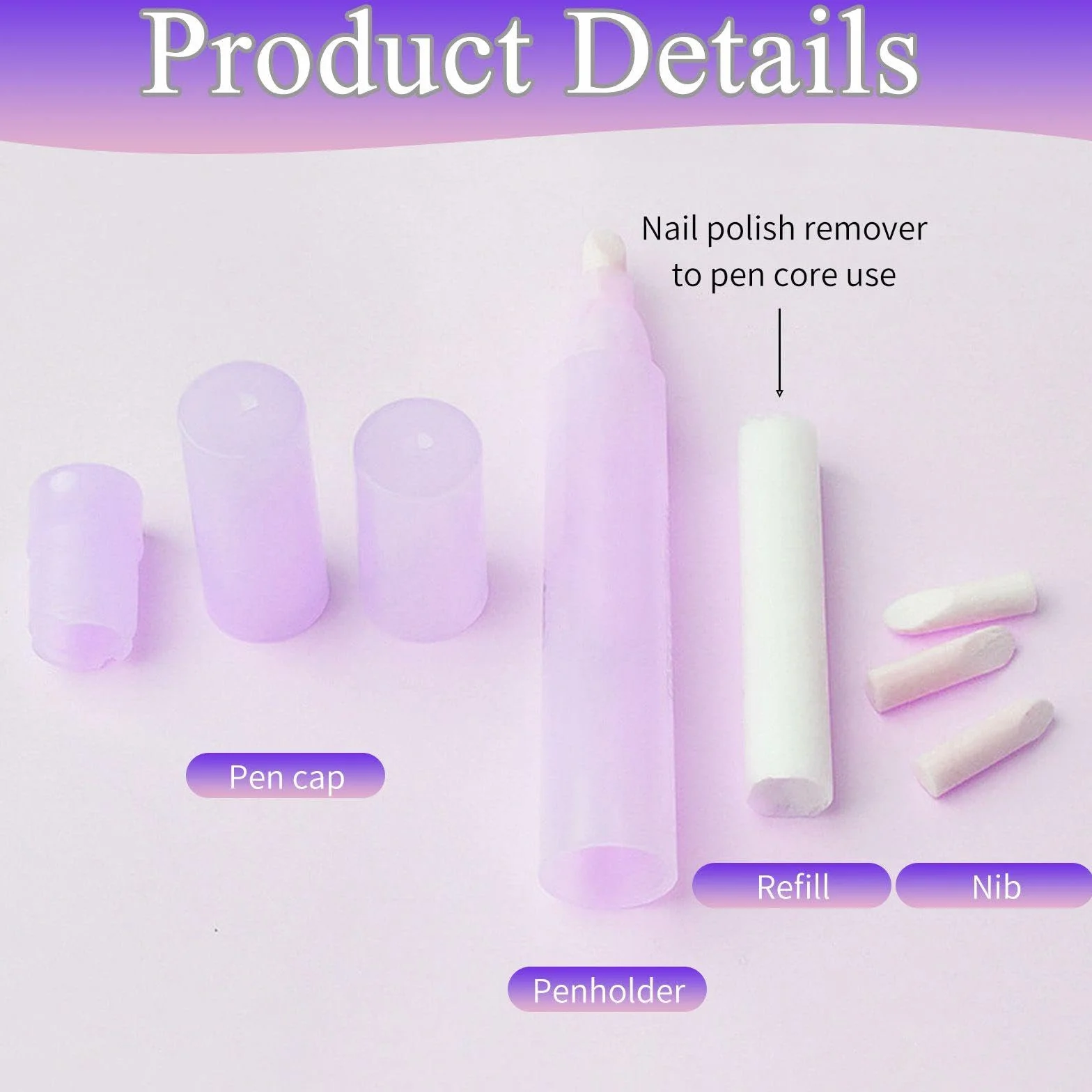 Penna Per Strumenti Per La Pulizia Delle Unghie Da 8 Pezzi, Penna Per La Correzione Dei Bordi Delle Unghie, Penna Per La Pulizia Dello Smalto Multifunzione, Strumento Per Nail Art.