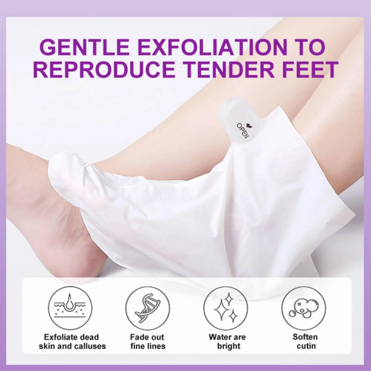 Joyeee Maschera Piedi Esfoliante, Lavender Foot Peel Mask, Efficace Peeling Piedi, Scrub Piedi e rimozione Calli dei Piedi, per Uomini e Donne, 5 paia