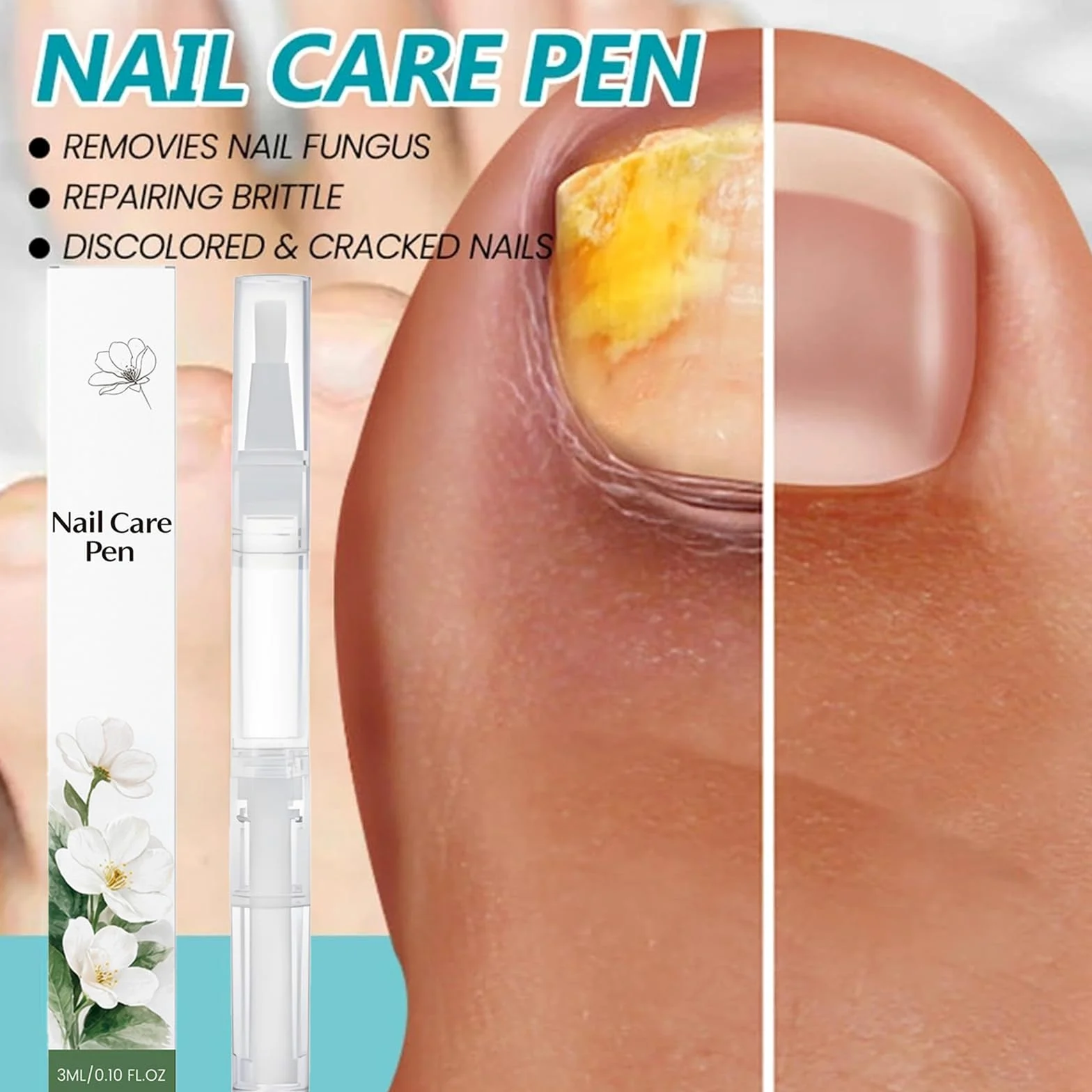 Penna per la cura delle unghie, illumina la superficie del rimuovi cuticole, olio 3 in 1 per unghie secche e danneggiate, amplificatore idratante per unghie sospese, portatile (14 pezzi)