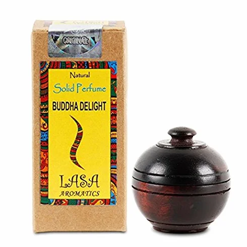 Lasa Aromatics Buddha Delight profumo di corpo solido naturale muschio in vaso di legno - 6 g