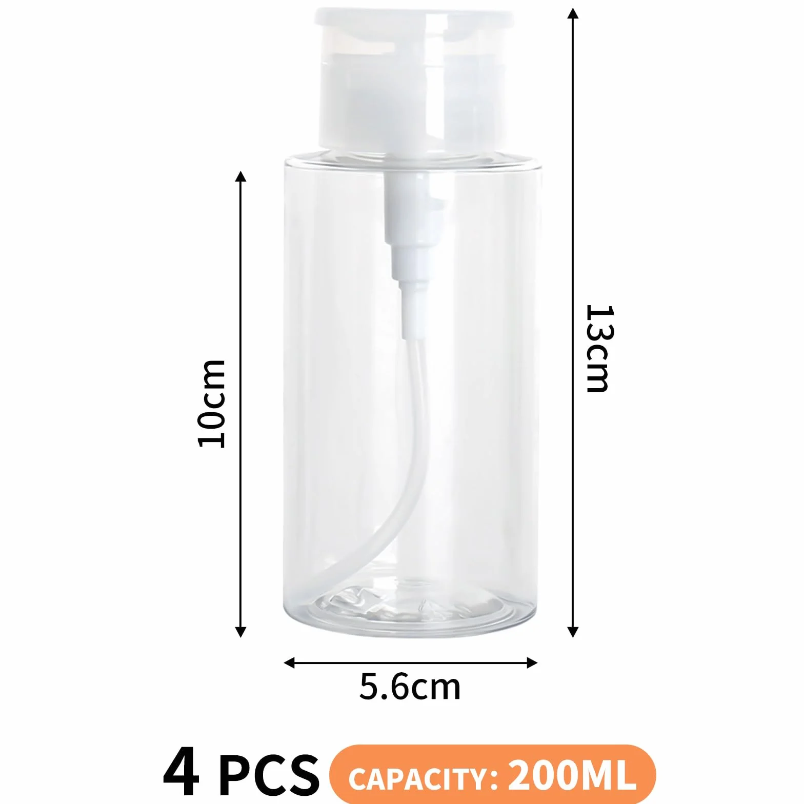 4 Pezzi Dispenser per Smalto, Pompa in Plastica, Contenitori per Liquidi, Bottiglie Vuote Riutilizzabili con Pompa, Bottiglia Trasparente per Smalto e Struccante