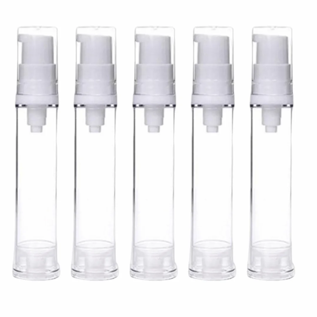HAGNA 10 Pezzi 10 Ml Riutilizzabile Portatile Contenitore Pump, Airless Pompa Bottiglia, Per Crema Per Lozione Essenza Fondotinta