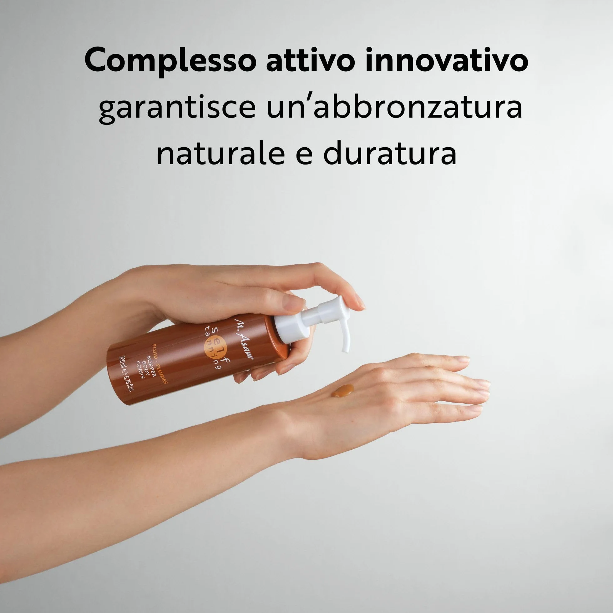 M. Asam M. Asam SUN Self Tanning Fluid (200 ml) - Autoabbronzante per il corpo con effetto immediato e a lungo termine, abbronzatura naturale e duratura, ingredienti idratanti