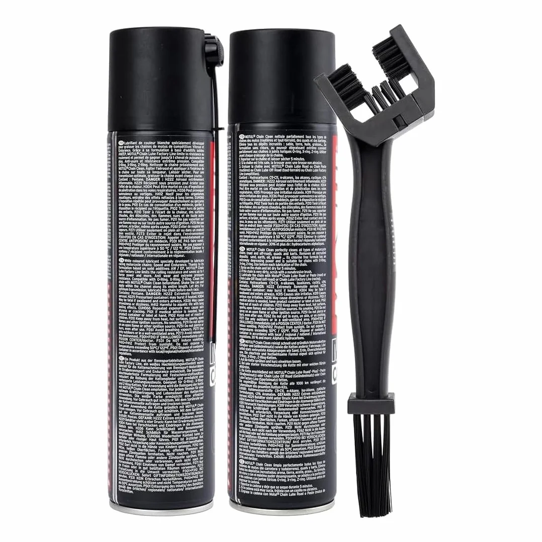 Motul C4 C1 Kit Detergente Lubrificante Catena 400 ml + Spazzola Pulizia