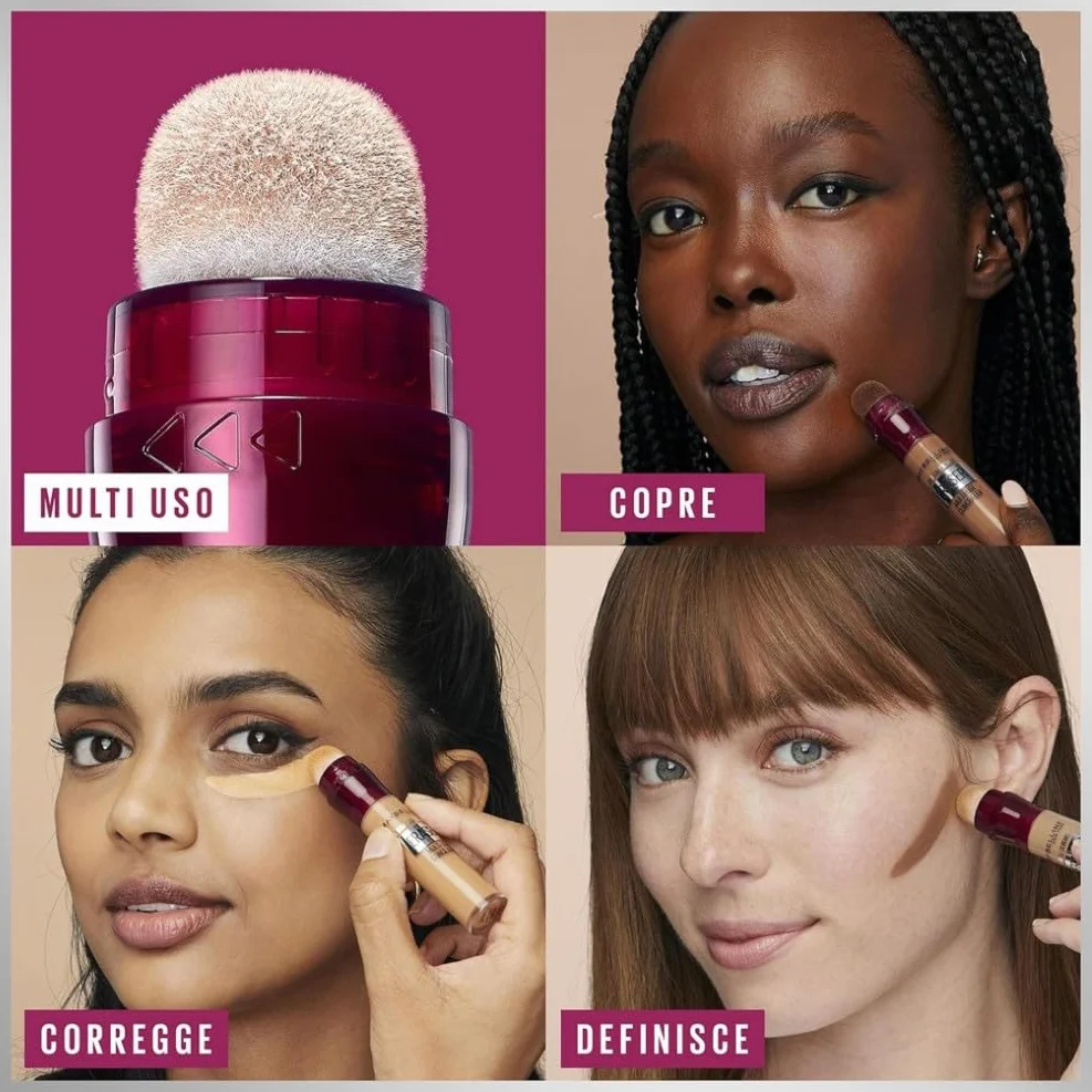 Maybelline New York Correttore Multi-Uso 01 Light 6,8 ml Idratante Coprenza Modulabile Imperfezioni Occhiaie Bacche di Goji Haloxyl