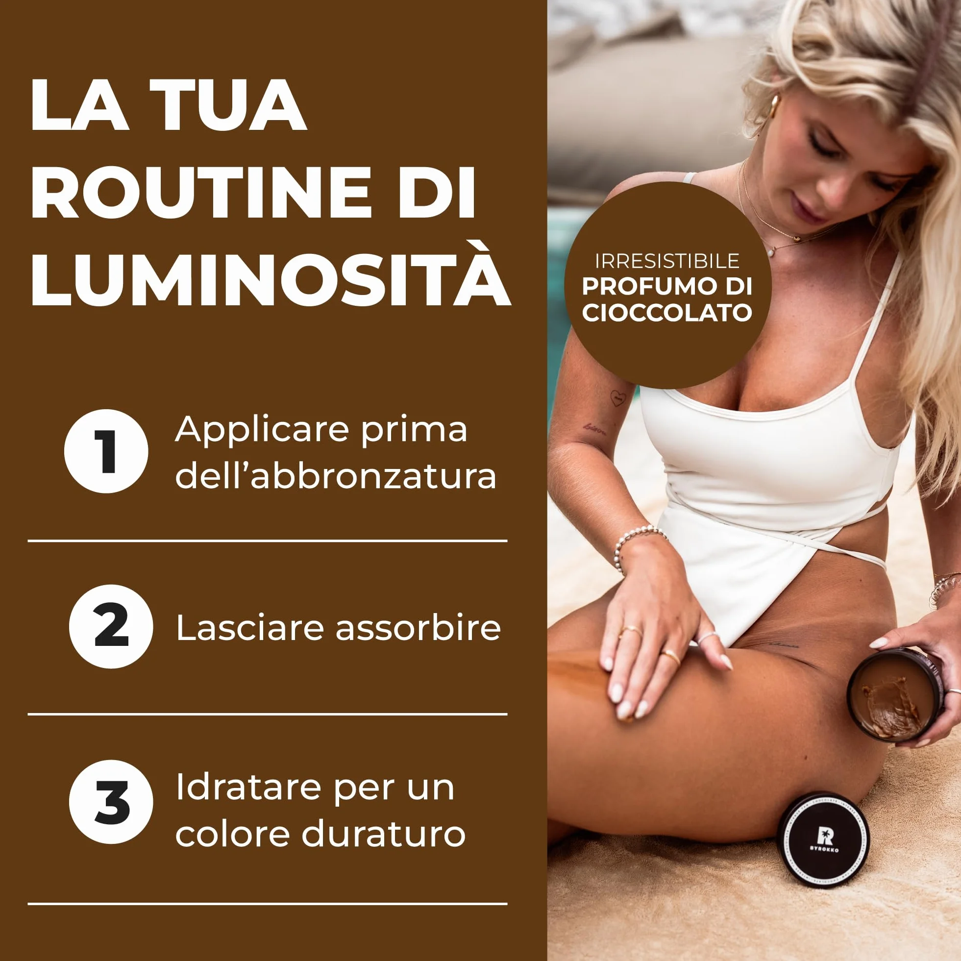 BYROKKO Shine Brown Crema Acceleratore Abbronzante Al Cioccolato 200 ml