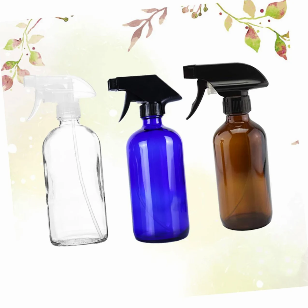 SOLUSTRE Set 3 Bottiglie Spray Ricaricabili 500ml in Vetro per Viaggio | Nebulizzazione Uniforme, Leggere e Riutilizzabili, per Profumo e Essenze Pure, Confezione da 3 Pezzi