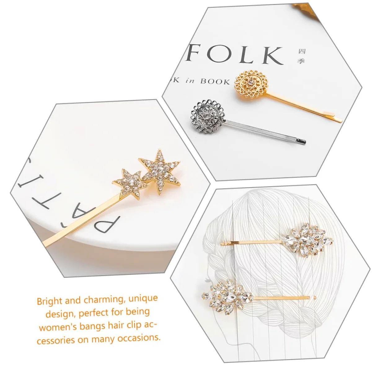 FRCOLOR 20pezzi Fermagli Per Con Strass Accessori Eleganti Per Ragazze e Donne Perfetti Per Matrimoni e Cerimonie
