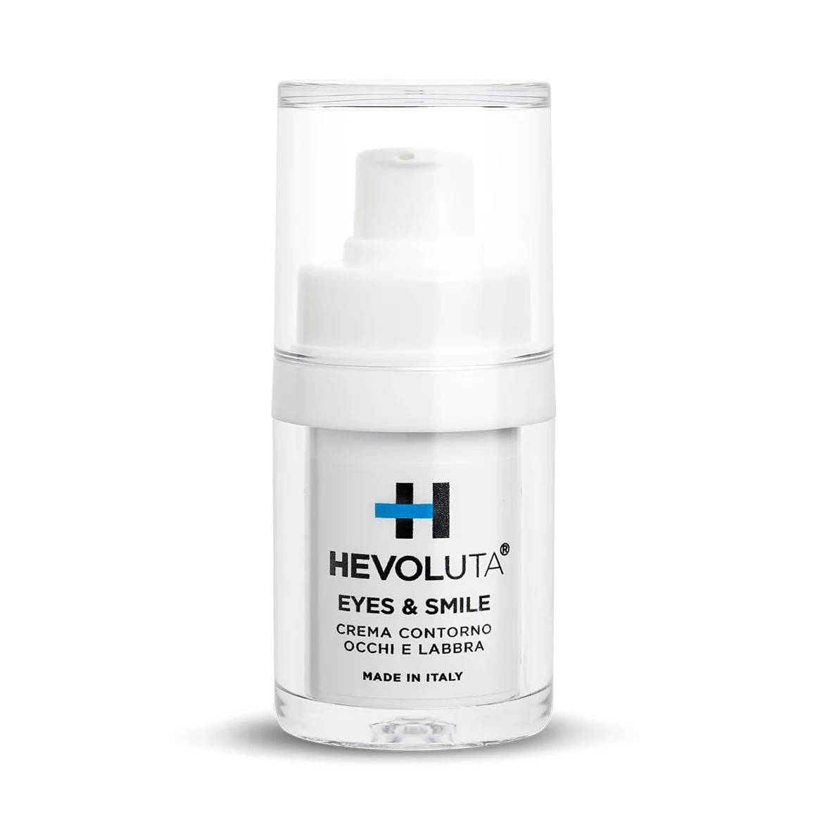 Hevoluta Eyes&Smile Crema Contorno Occhi e Labbra Antirughe, 15 ml | Trattamento Idratante, Burro di Cacao, Acido Ialuronico, Peptidi, Specifico per Codice a Barre, Made in Italy