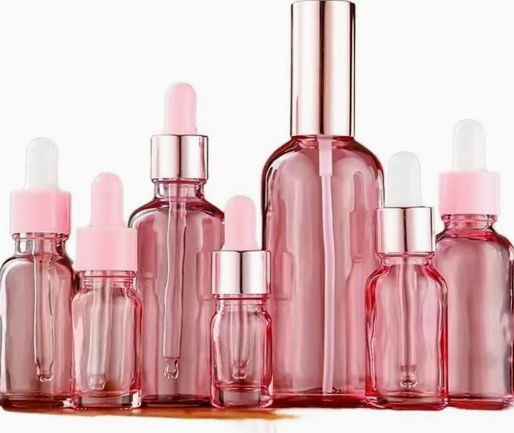 Mini Bottiglie di Profumo da Viaggio, Atomizzatore di Profumo 1pc Bottiglie di Profumo Ricaricabili 5ml-100ml Coperchio Rosa Vetro Rosa Liquido Pipetta Nebulizzazione Bottiglia Spray Ricaricabile (Col