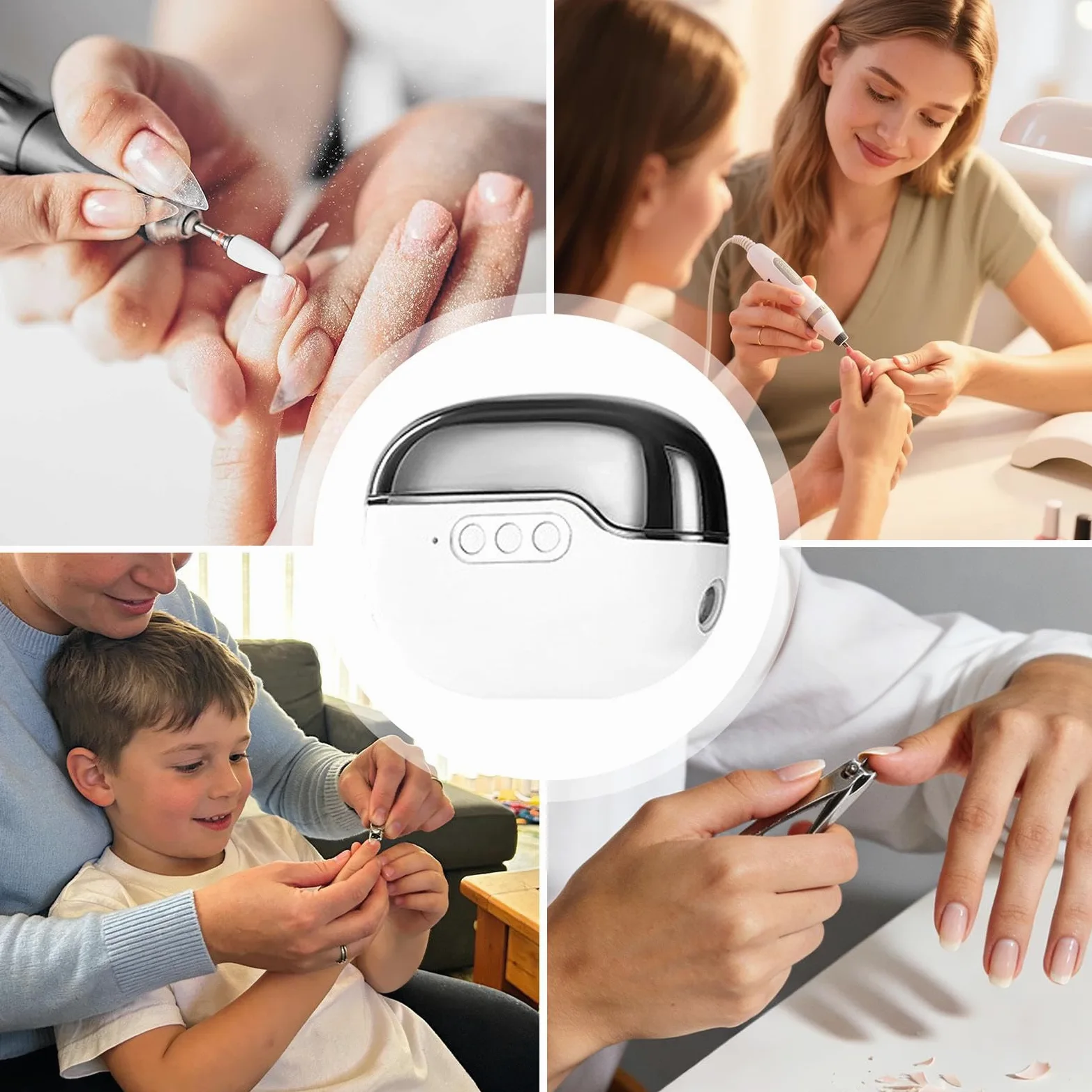 Tagliaunghie Elettrico per Anziani con 3 Velocità Regolabili | Tagliaunghie Ricaricabile Silenzioso con Raccolta Ritagli per Piedi Unghie Incarnite Manicure Pedicure Bambini Anziani Uomo