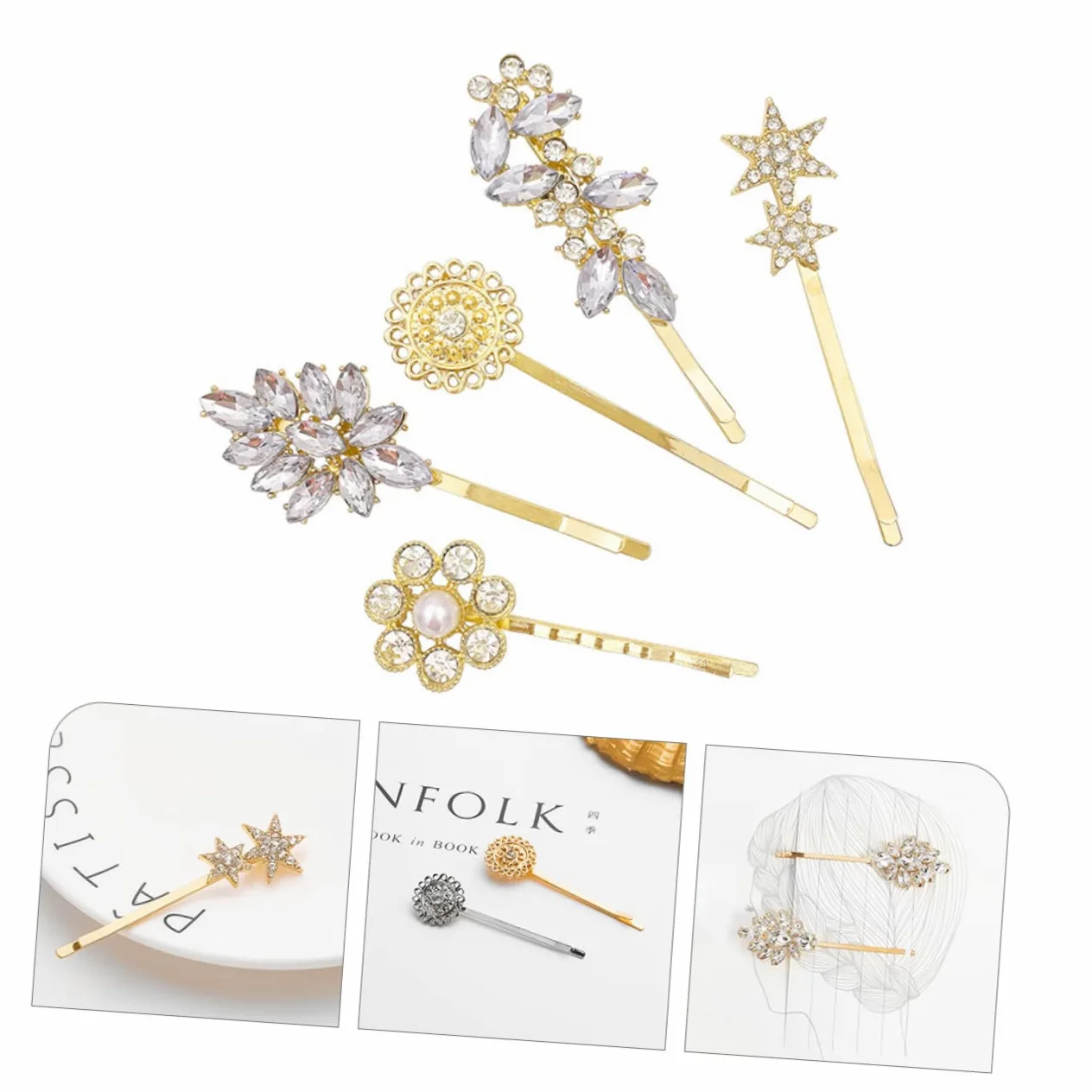 minkissy 25pezzi Fermagli Per Con Strass Accessori Eleganti Per Donne e Ragazze Per Matrimoni e Occasioni Speciali