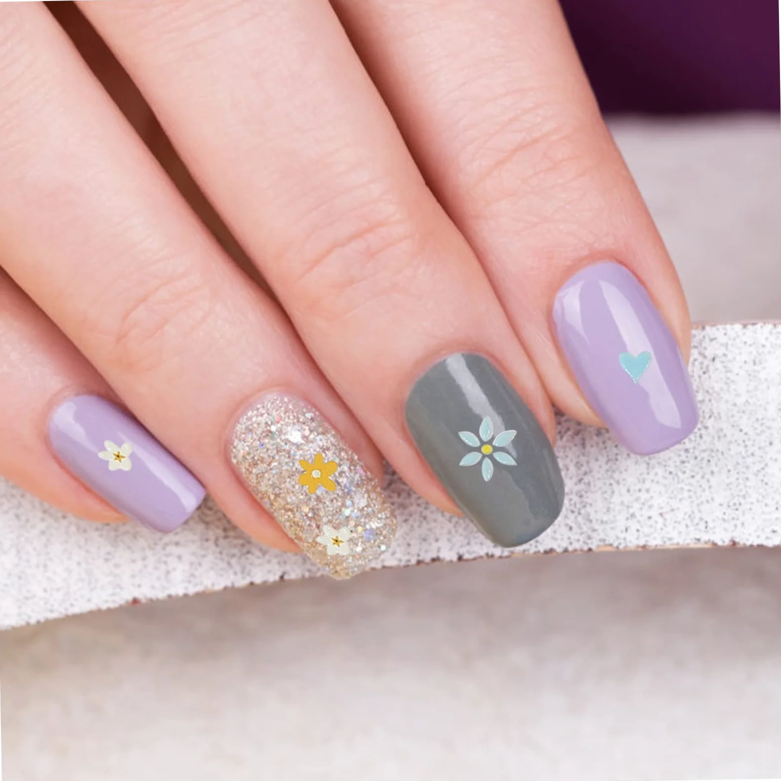 Healeved 12pezzi Nail Art Stickers Adesivi Per Unghie Decorativi Facili Applicare Adatti Per Manicure Design Decorazioni Per Unghie