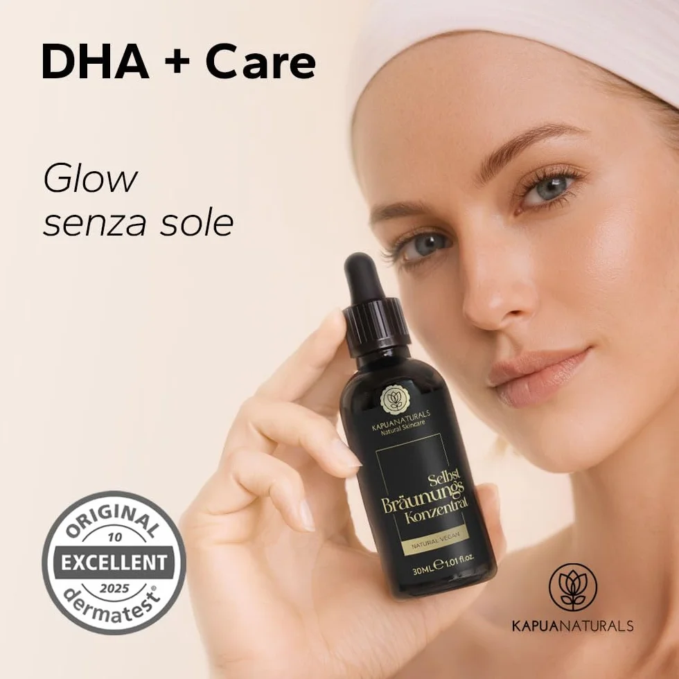 Tanning Drops • Gocce autoabbronzanti viso • 30ml sistema TAN&CARE per un colorito uniforme e naturale • gocce miscelabili • con la tua crema • pH calibrato • booster peptidico • Prodotto in Germania