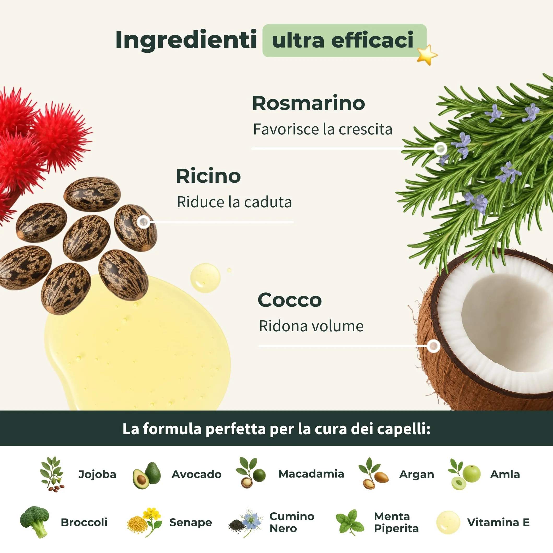BIONOBLE Olio di Rosmarino per Capelli Bio 50ml - Stimola Crescita, Nutre il Cuoio Capelluto