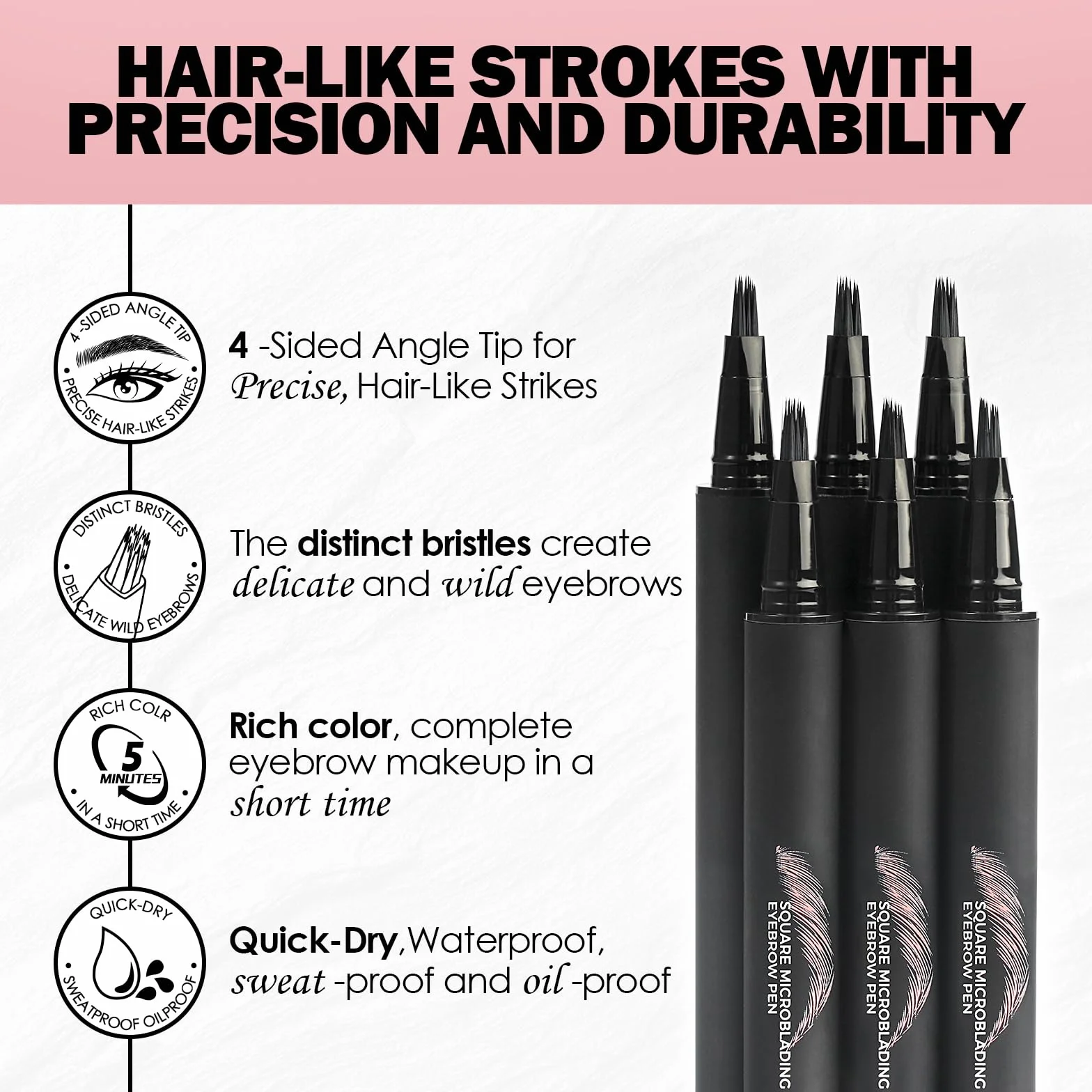 Anglicolor Matita Sopracciglia,Punta precisa a pennello,Per Sopracciglia Folte e Colorate,No Transfer,Dura tutto il giorno,Infaillible Faux Brow,Vegan & Cruelty-Free,0.6 ml (0I CARAMEL BLONDE)