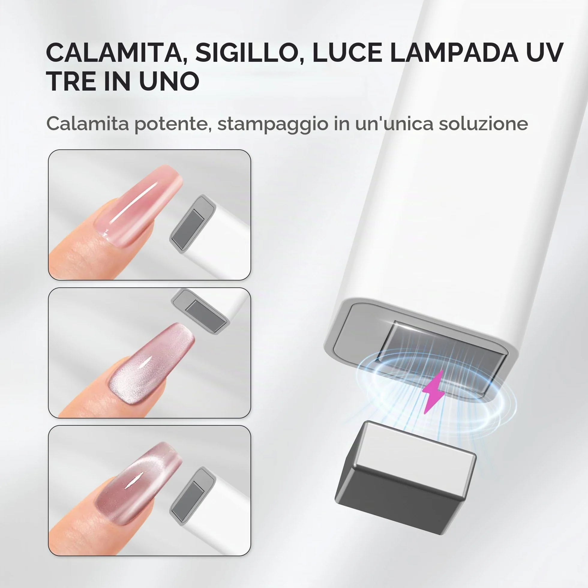 Halmai Lampada UV Portatile per Smalto Gel, Mini Luce Rossa LED, Asciuga Unghie USB Ricaricabile Senza Fili, Strumento per Manicure