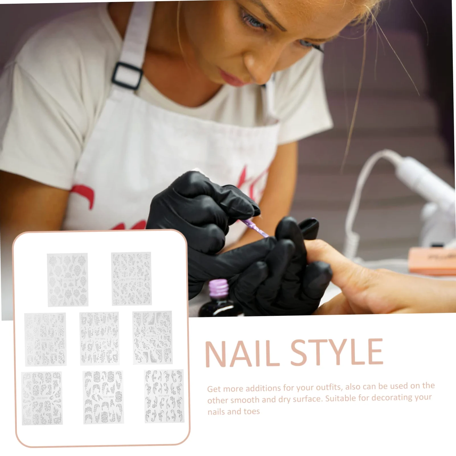 VICASKY 5 Set Adesivi Per Unghie Floreali Impermeabili Per Nail Art Decorazioni Per Unghie E Dita Per Speciali 8 Fogli*5