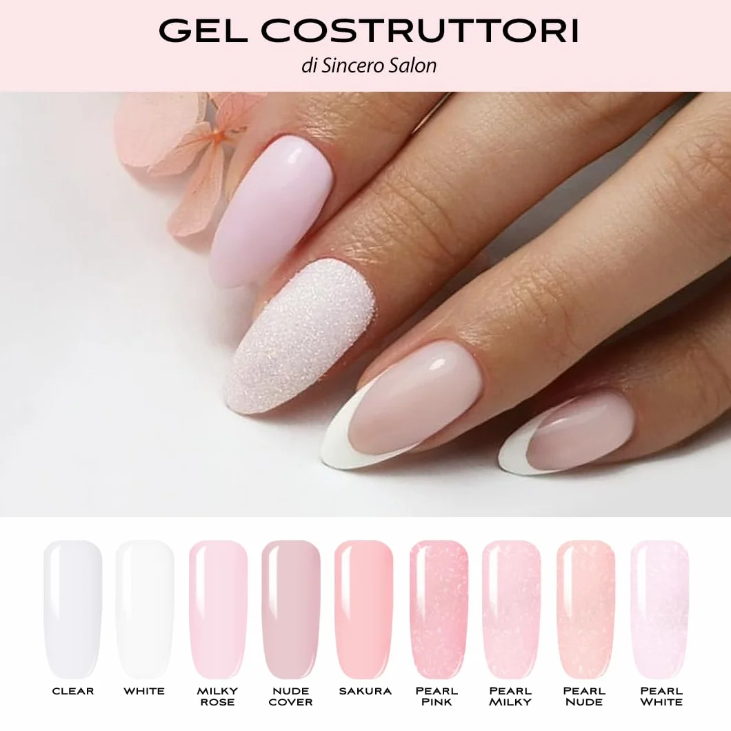 Sincero Salon Gel Costruttore per Unghie Alta Densità White 15ml UV LED