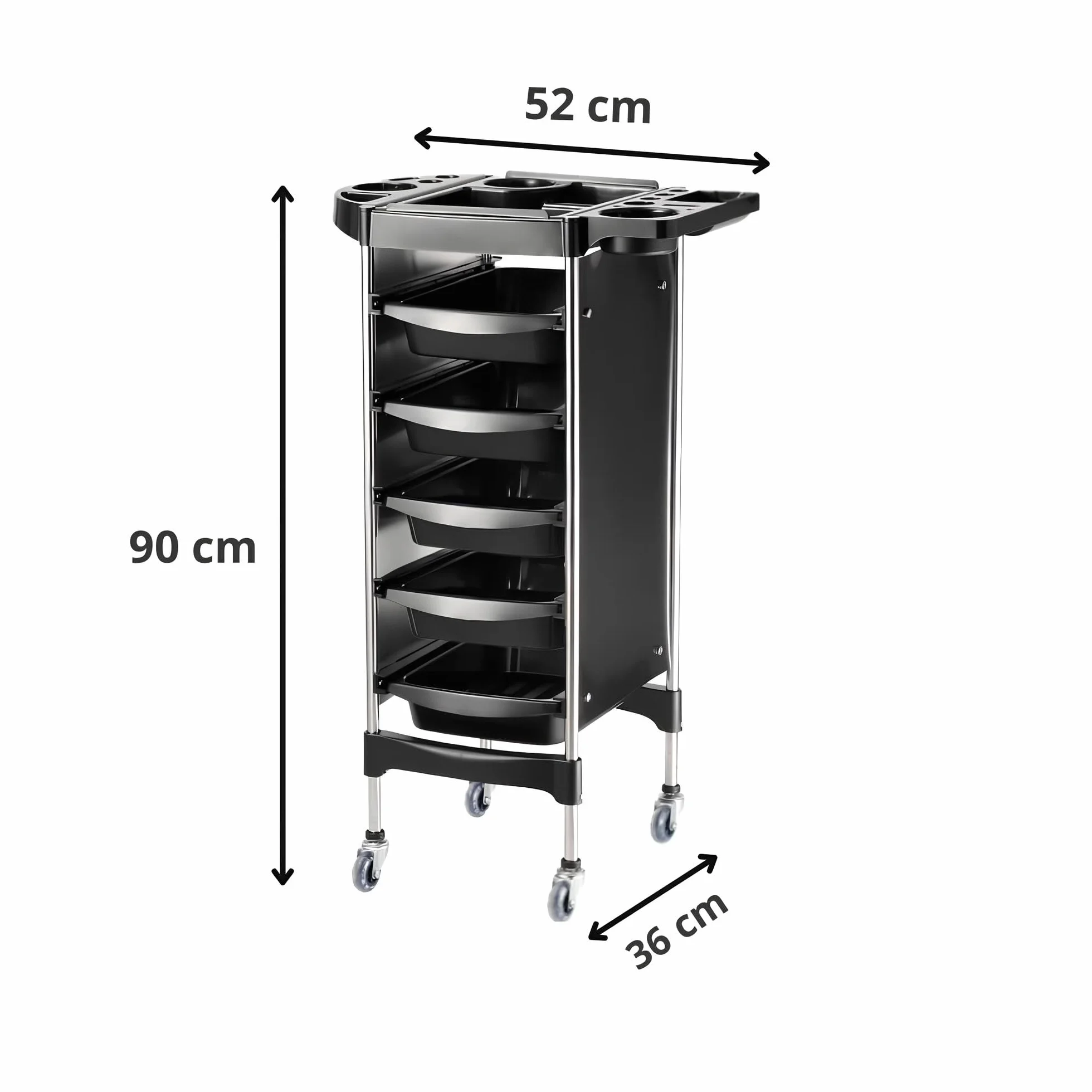 Altéax Carrello Parrucchiere Professionale con 6 Livelli e 5 Cassetti Estraibili - Carrello Estetista - Carrello per Parrucchieri 1pz. Accessori non Inclusi - Carrello Barbiere - Carrello Portaoggetti