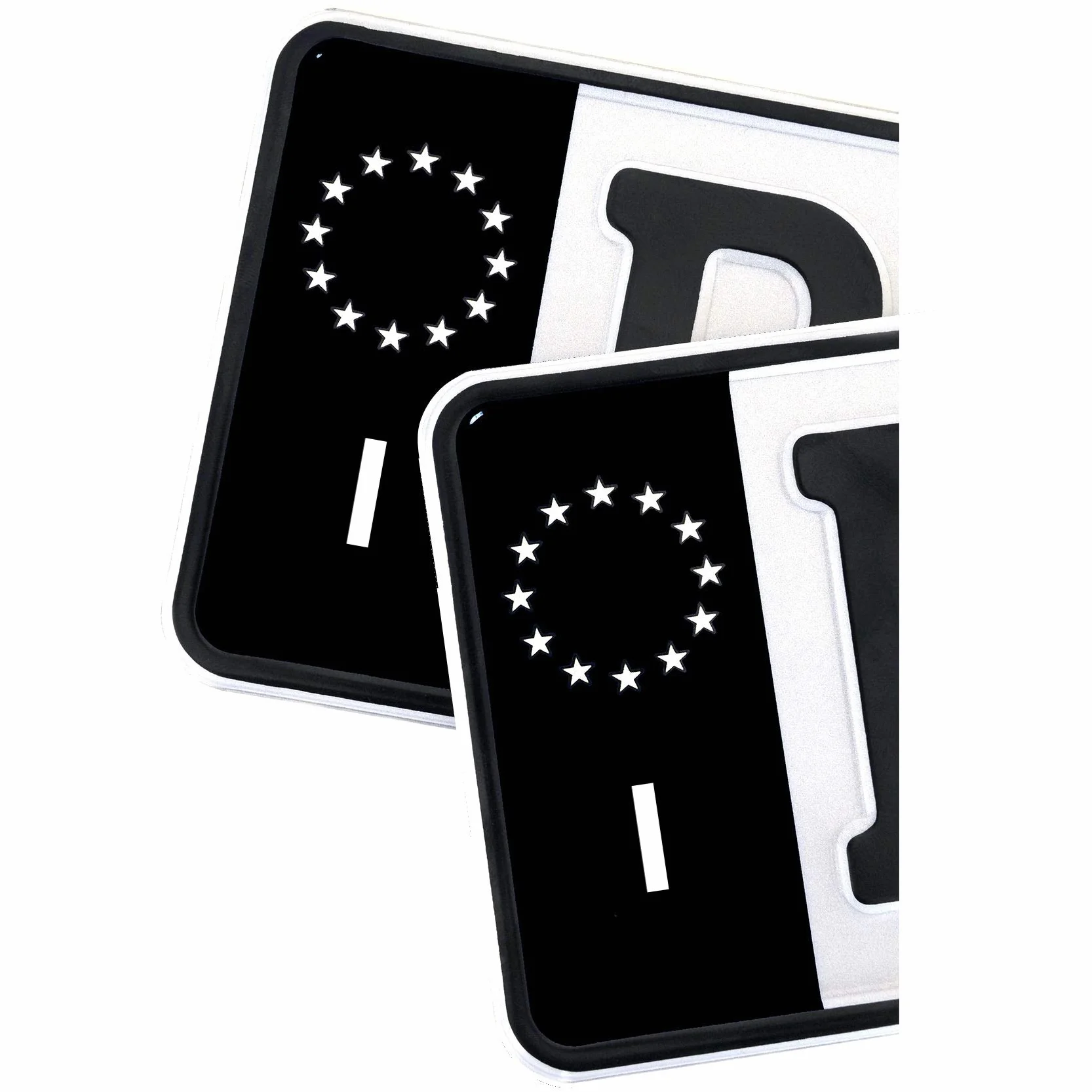 Targa adesiva nera auto rimorchio camper roulotte Bus 2 pezzi