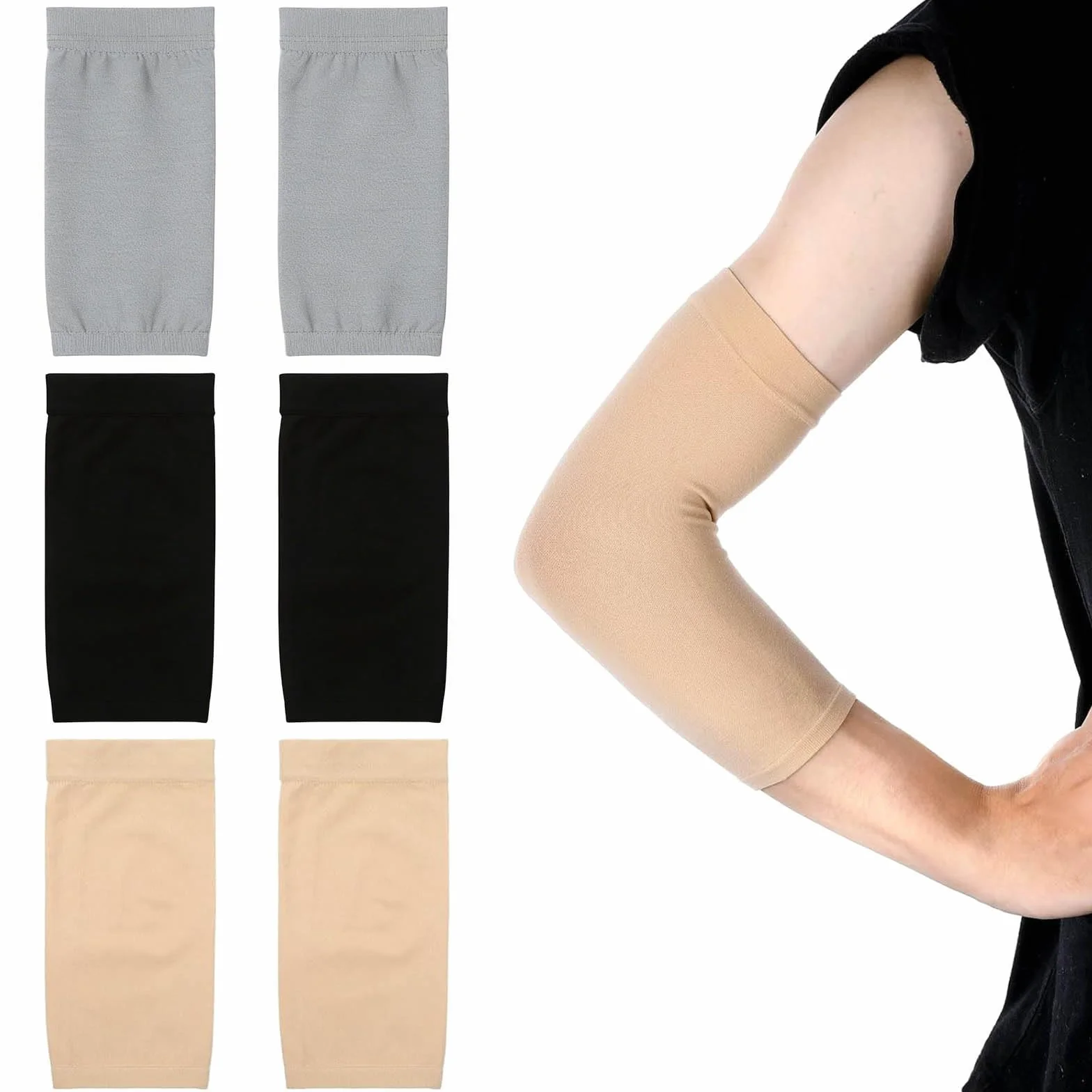 Manicotti copritatuaggi 3 paia maniche coprenti braccio unisex 20x7 cm traspiranti leggere per uomo donna sport lavoro occasioni formali