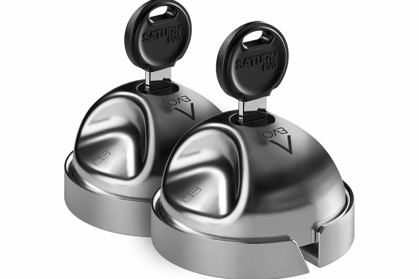 DAKEN Saturn Evo Doppio Serrature per Veicoli Commerciali per Impieghi Gravosi Blocco Manuale Acciaio Inox Set di 2