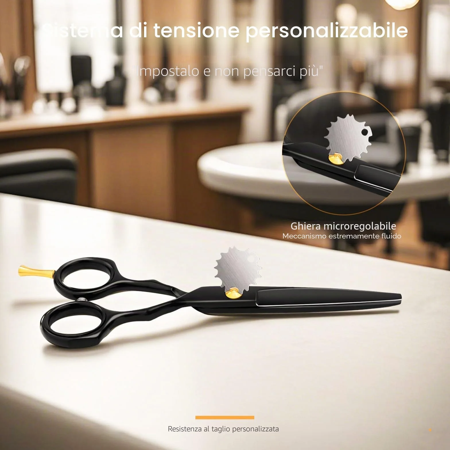 Set forbici da taglio rasoio 14 cm titanio professionale per parrucchiere barbiere sfoltire testurizzare capelli