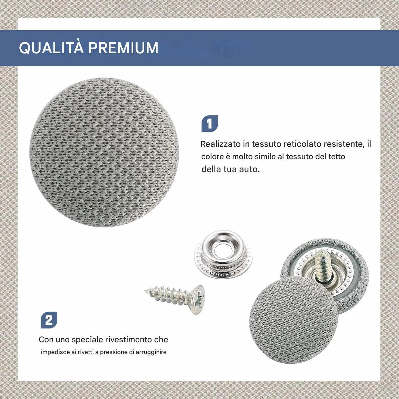 Bottoni Rivetti per Auto Kit Riparazione Cielo con Strumento Installazione Furgone Tetto Apribile