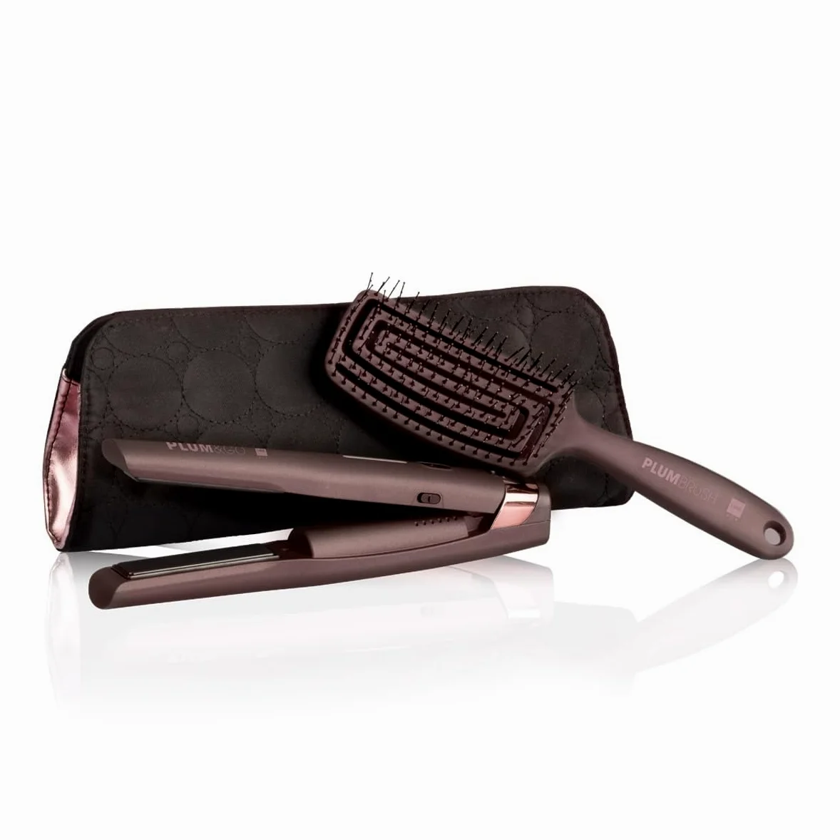 Kit da viaggio piastra per capelli e spazzola Plum and Go